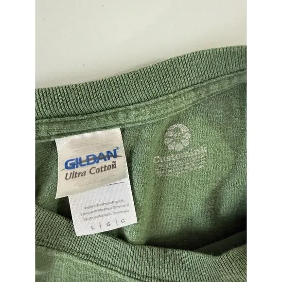 Village Pizza Athens Alabama Green Short Sleeve T Shirt Adult Size L Large - Picture 5 of 11